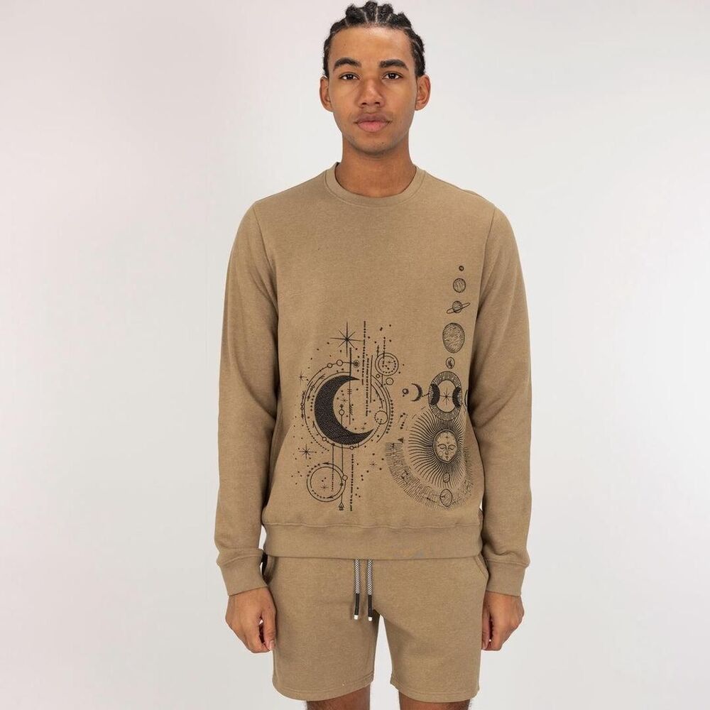 Unbranded Men's Tan and Brown Sweatshirt
